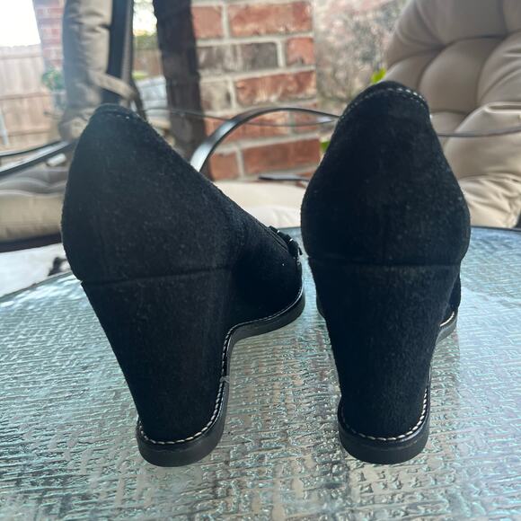 NWOT Via Spiga Womens Suede Wedge Heel Shoes Loafer Made in Italy Sz 8.5 - Picture 8 of 8